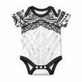 New Zealand Koru Fern Custom Baby Onesie Simple Taniko Motif