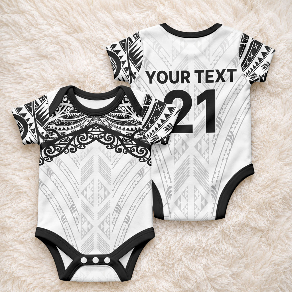 New Zealand Koru Fern Custom Baby Onesie Simple Taniko Motif