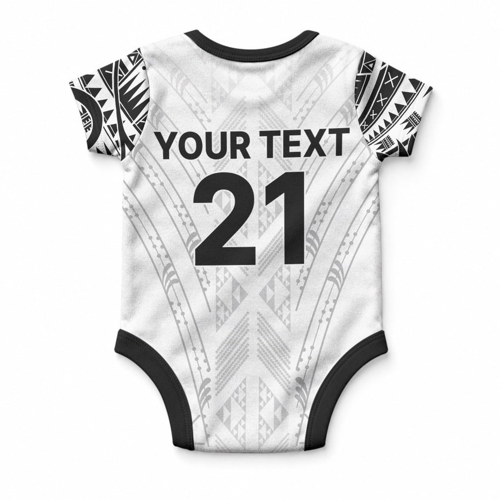 New Zealand Koru Fern Custom Baby Onesie Simple Taniko Motif