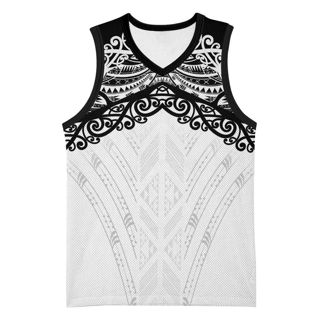 New Zealand Koru Fern Custom Basketball Jersey Simple Taniko Motif - Aussie Hoodie