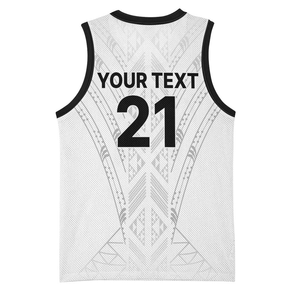 New Zealand Koru Fern Custom Basketball Jersey Simple Taniko Motif - Aussie Hoodie