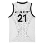 New Zealand Koru Fern Custom Basketball Jersey Simple Taniko Motif - Aussie Hoodie