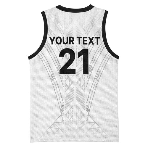 New Zealand Koru Fern Custom Basketball Jersey Simple Taniko Motif - Aussie Hoodie