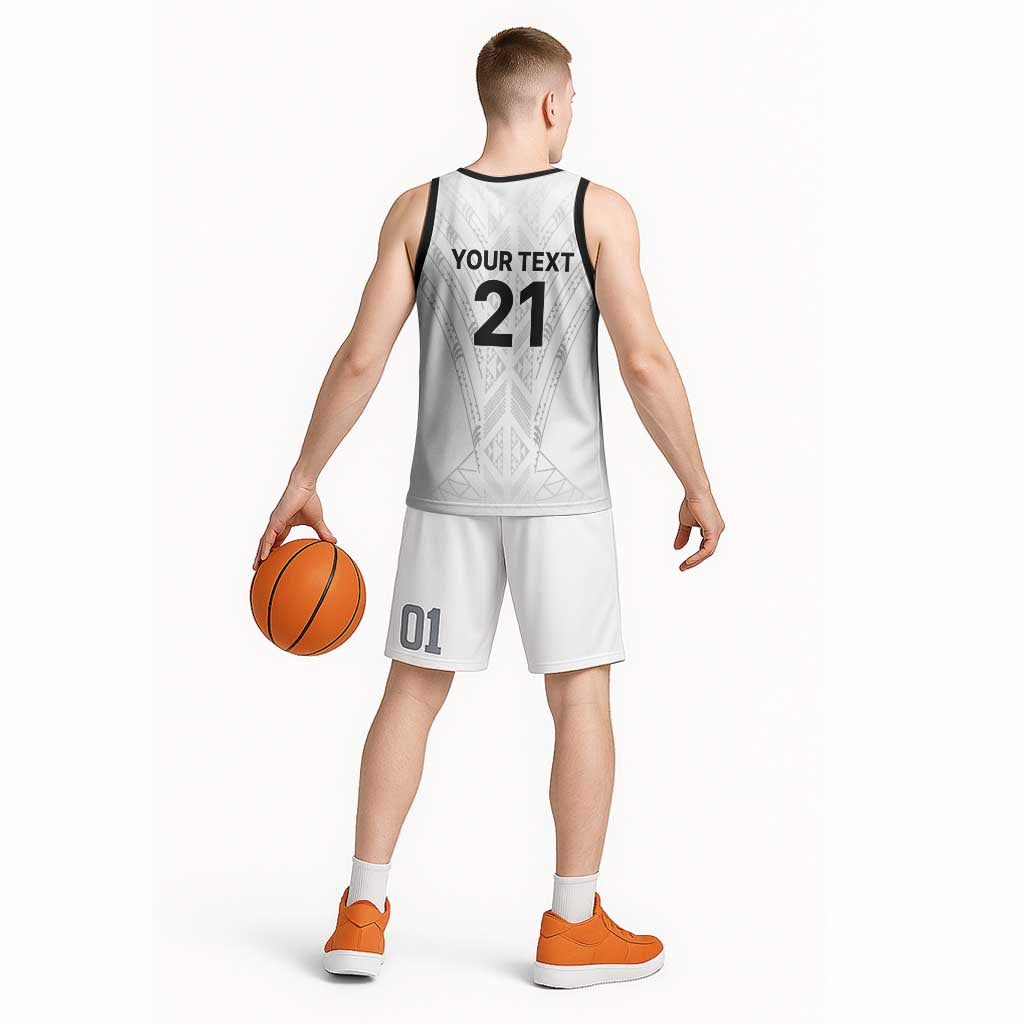 New Zealand Koru Fern Custom Basketball Jersey Simple Taniko Motif - Aussie Hoodie