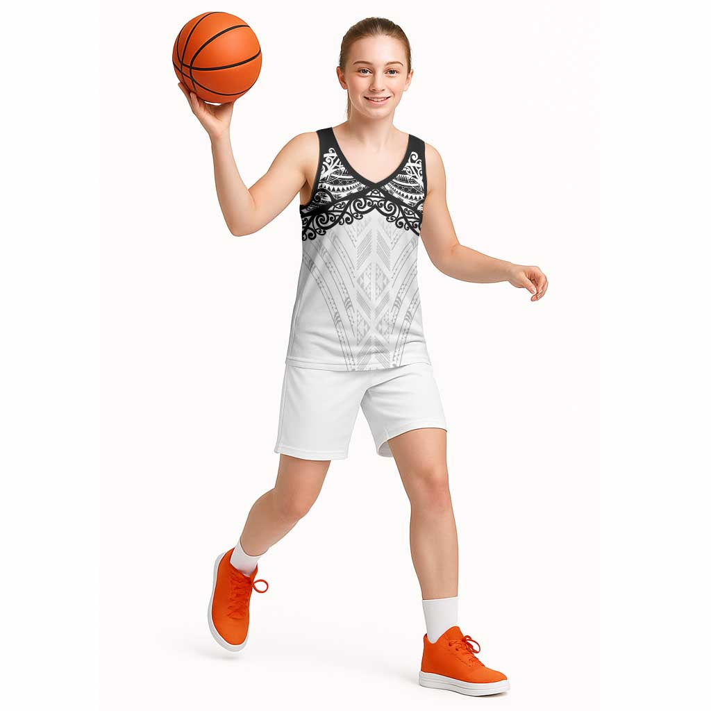 New Zealand Koru Fern Custom Basketball Jersey Simple Taniko Motif - Aussie Hoodie