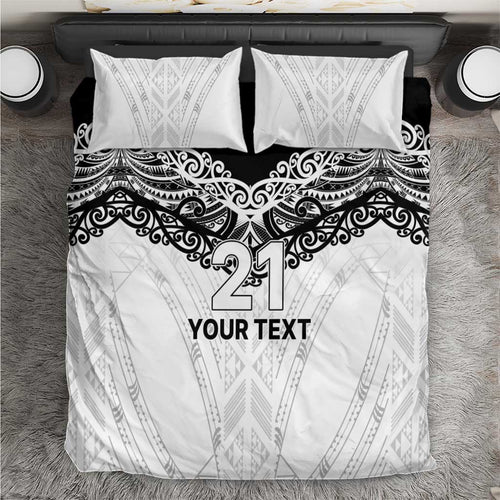 New Zealand Koru Fern Custom Bedding Set Simple Taniko Motif