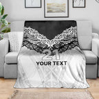 New Zealand Koru Fern Custom Blanket Simple Taniko Motif