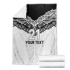New Zealand Koru Fern Custom Blanket Simple Taniko Motif