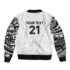 New Zealand Koru Fern Custom Bomber Jacket Simple Taniko Motif
