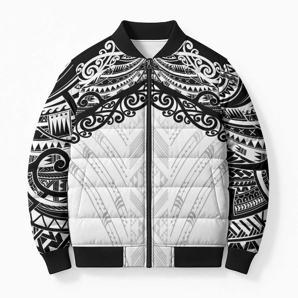 New Zealand Koru Fern Custom Bomber Puffer Jacket Simple Taniko Motif - Aussie Hoodie