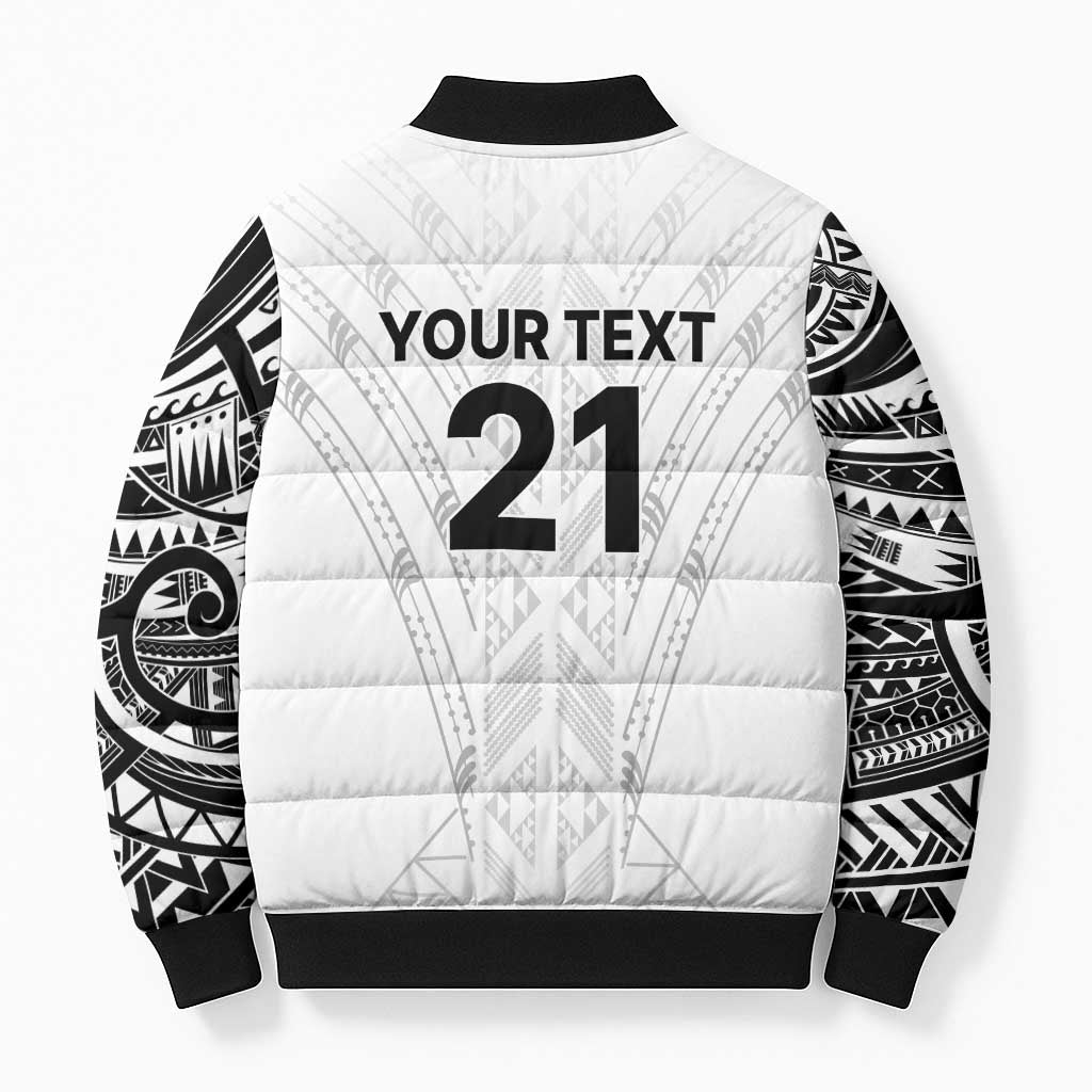 New Zealand Koru Fern Custom Bomber Puffer Jacket Simple Taniko Motif - Aussie Hoodie