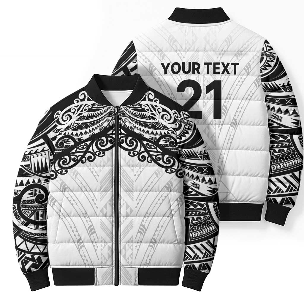 New Zealand Koru Fern Custom Bomber Puffer Jacket Simple Taniko Motif - Aussie Hoodie