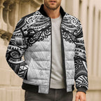 New Zealand Koru Fern Custom Bomber Puffer Jacket Simple Taniko Motif - Aussie Hoodie