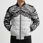 New Zealand Koru Fern Custom Bomber Puffer Jacket Simple Taniko Motif - Aussie Hoodie