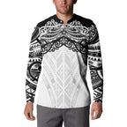 New Zealand Koru Fern Custom Button Sweatshirt Simple Taniko Motif