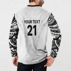 New Zealand Koru Fern Custom Button Sweatshirt Simple Taniko Motif