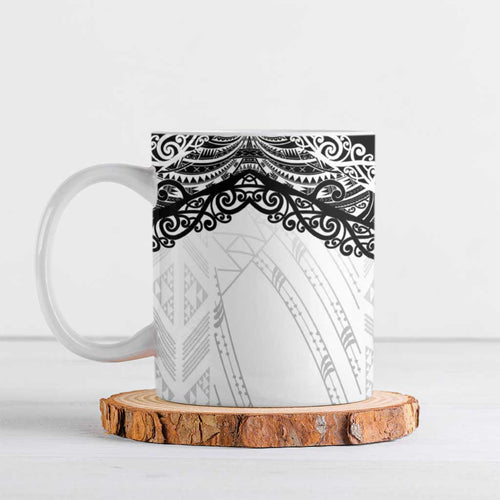 New Zealand Koru Fern Custom Ceramic Mug Simple Taniko Motif - Aussie Hoodie