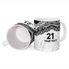 New Zealand Koru Fern Custom Ceramic Mug Simple Taniko Motif - Aussie Hoodie