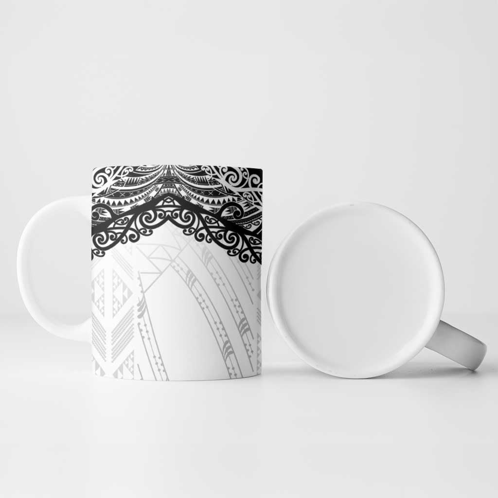 New Zealand Koru Fern Custom Ceramic Mug Simple Taniko Motif - Aussie Hoodie