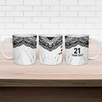 New Zealand Koru Fern Custom Ceramic Mug Simple Taniko Motif - Aussie Hoodie