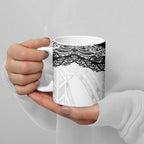 New Zealand Koru Fern Custom Ceramic Mug Simple Taniko Motif - Aussie Hoodie