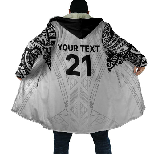 New Zealand Koru Fern Custom Cloak Simple Taniko Motif - Aussie Hoodie