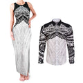 New Zealand Koru Fern Custom Couples Matching Tank Maxi Dress and Long Sleeve Button Shirt Simple Taniko Motif