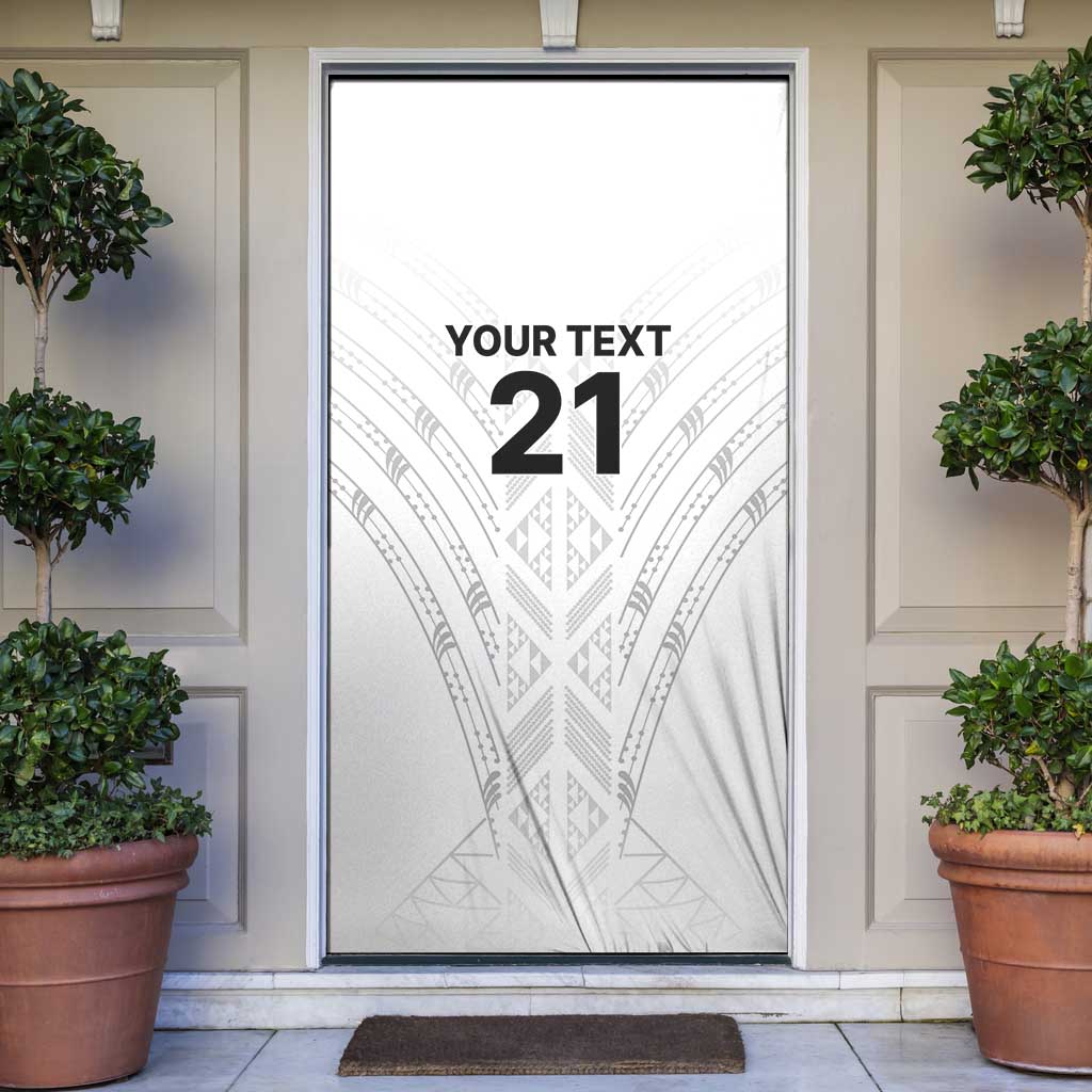 New Zealand Koru Fern Custom Door Cover Simple Taniko Motif - Aussie Hoodie