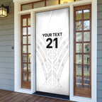 New Zealand Koru Fern Custom Door Cover Simple Taniko Motif - Aussie Hoodie