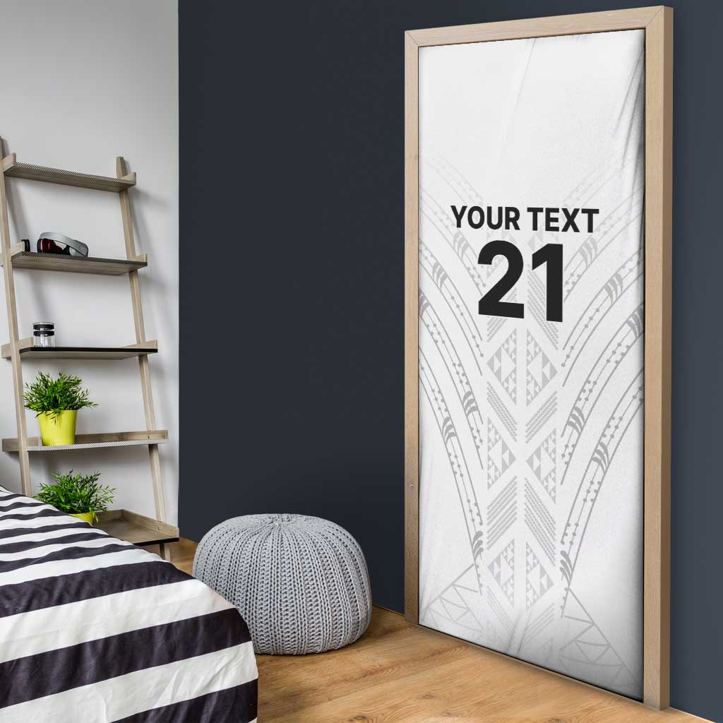 New Zealand Koru Fern Custom Door Cover Simple Taniko Motif - Aussie Hoodie
