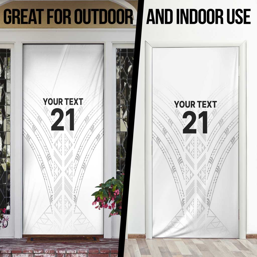New Zealand Koru Fern Custom Door Cover Simple Taniko Motif - Aussie Hoodie