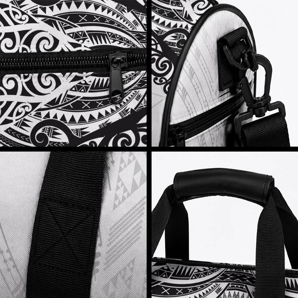 New Zealand Koru Fern Custom Duffle Bag Simple Taniko Motif