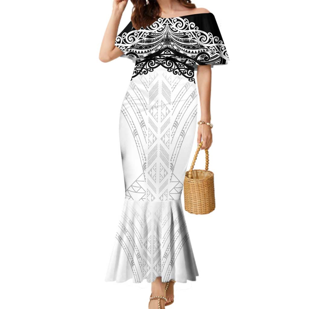 New Zealand Koru Fern Custom Family Matching Mermaid Dress and Hawaiian Shirt Simple Taniko Motif