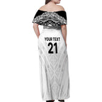 New Zealand Koru Fern Custom Family Matching Off Shoulder Maxi Dress and Hawaiian Shirt Simple Taniko Motif