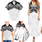 New Zealand Koru Fern Custom Family Matching Summer Maxi Dress and Hawaiian Shirt Simple Taniko Motif