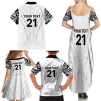 New Zealand Koru Fern Custom Family Matching Summer Maxi Dress and Hawaiian Shirt Simple Taniko Motif