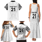 New Zealand Koru Fern Custom Family Matching Tank Maxi Dress and Hawaiian Shirt Simple Taniko Motif