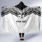 New Zealand Koru Fern Custom Hooded Blanket Simple Taniko Motif