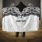 New Zealand Koru Fern Custom Hooded Blanket Simple Taniko Motif