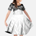 New Zealand Koru Fern Custom Kid Short Sleeve Dress Simple Taniko Motif