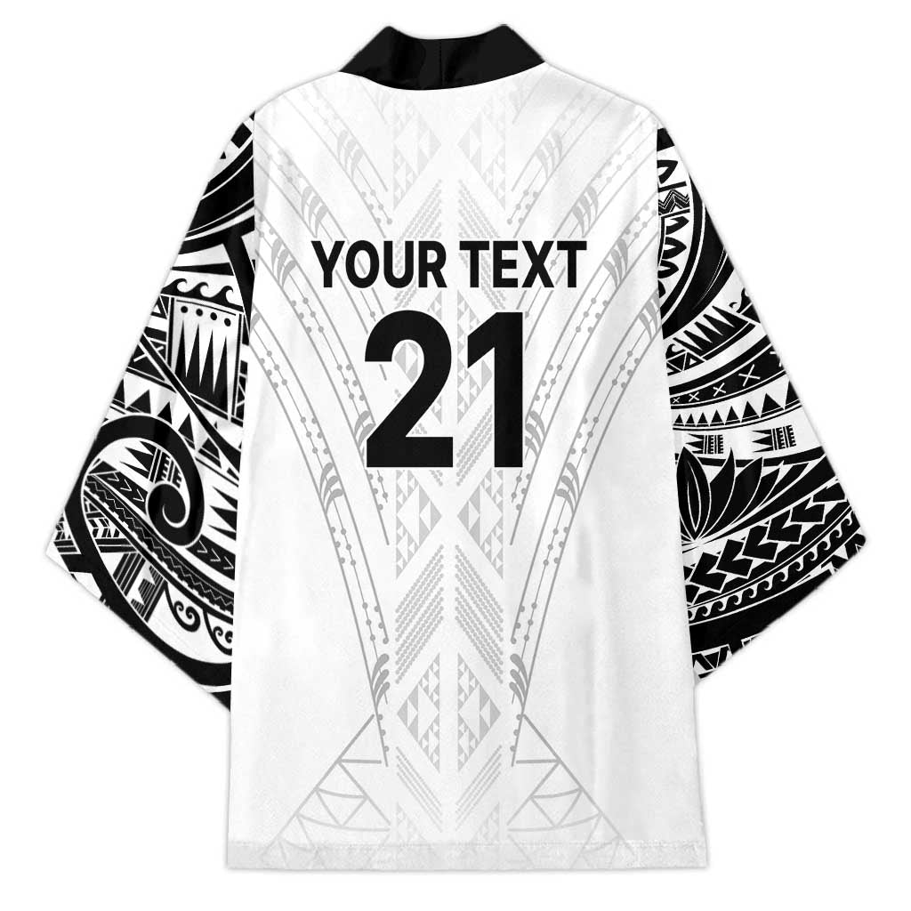 New Zealand Koru Fern Custom Kimono Simple Taniko Motif - Aussie Hoodie