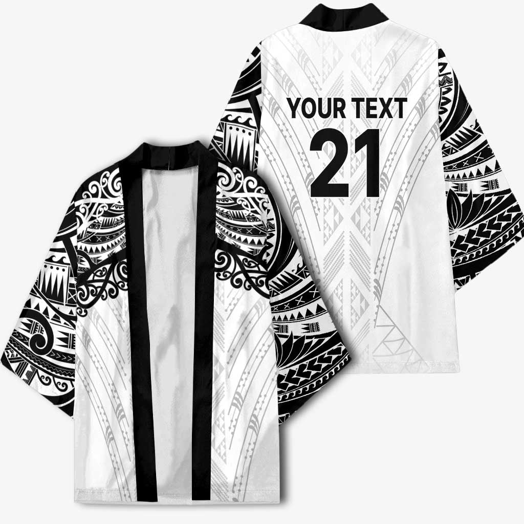 New Zealand Koru Fern Custom Kimono Simple Taniko Motif - Aussie Hoodie