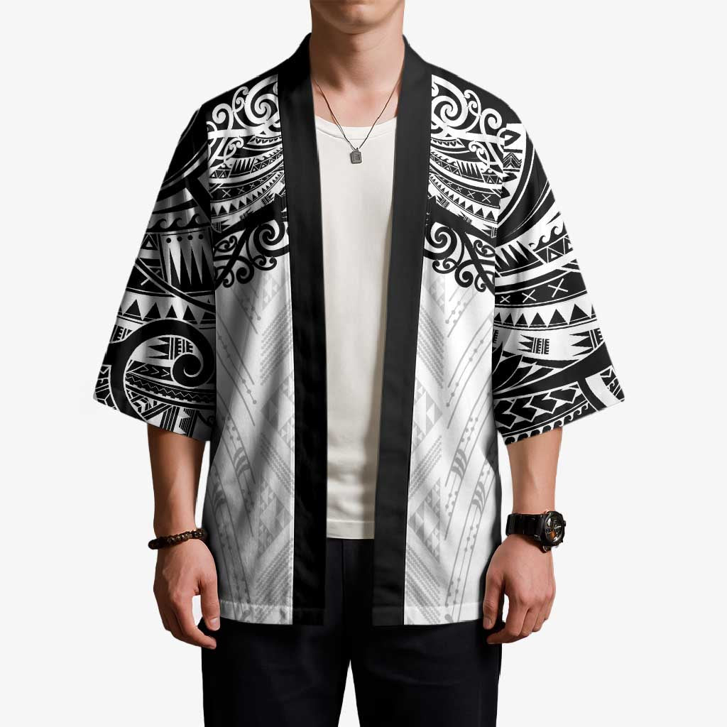 New Zealand Koru Fern Custom Kimono Simple Taniko Motif - Aussie Hoodie