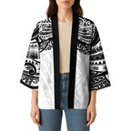 New Zealand Koru Fern Custom Kimono Simple Taniko Motif - Aussie Hoodie