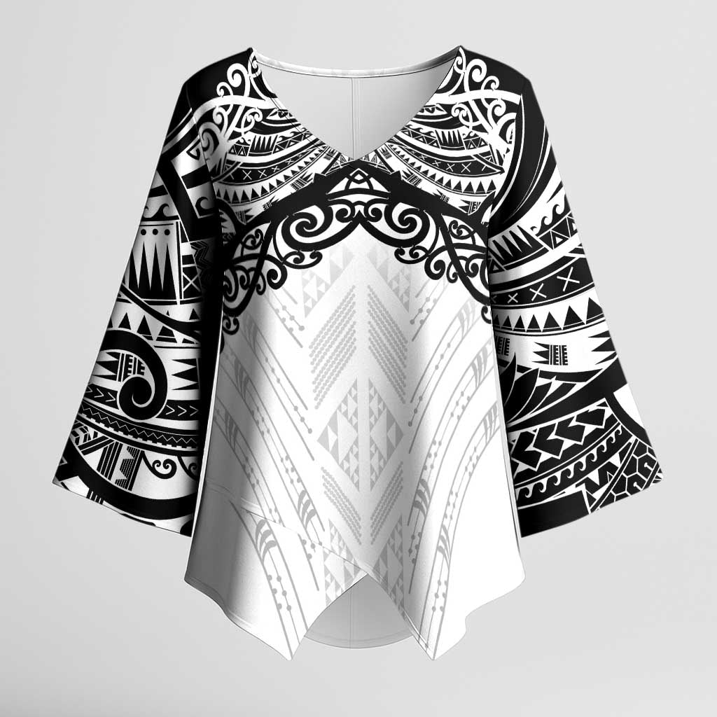 New Zealand Koru Fern Custom Kimono Sleeve Blouse Simple Taniko Motif - Aussie Hoodie