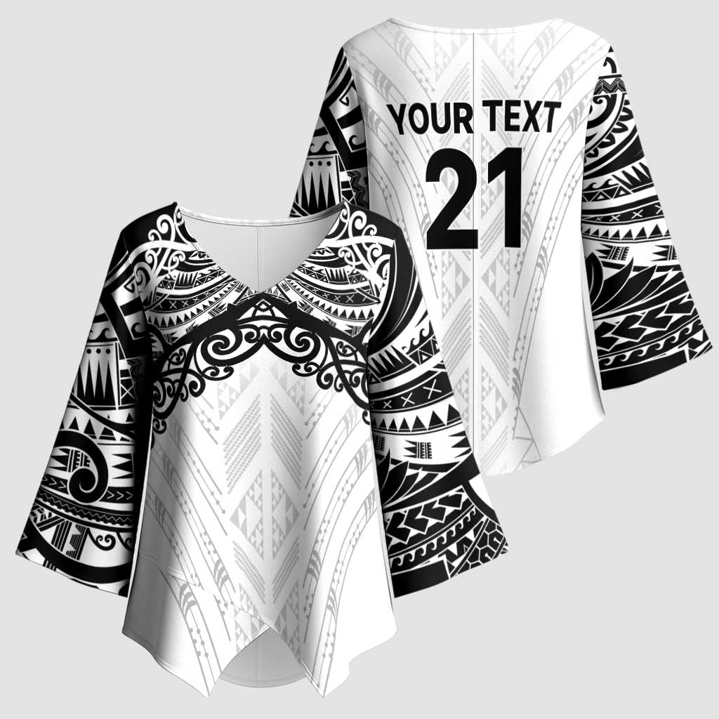 New Zealand Koru Fern Custom Kimono Sleeve Blouse Simple Taniko Motif - Aussie Hoodie