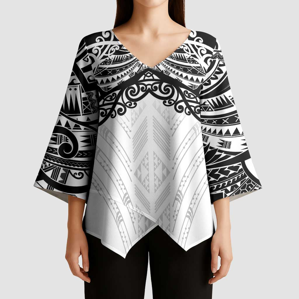 New Zealand Koru Fern Custom Kimono Sleeve Blouse Simple Taniko Motif - Aussie Hoodie
