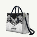 New Zealand Koru Fern Custom Leather Bag Simple Taniko Motif - Aussie Hoodie