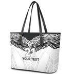 New Zealand Koru Fern Custom Leather Tote Bag Simple Taniko Motif