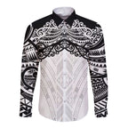 New Zealand Koru Fern Custom Long Sleeve Button Shirt Simple Taniko Motif